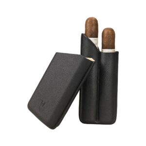 LOTUS 62 RING GAUGE LEATHER 2-STICK BROWN CIGAR CASE (LCC62-BRL)