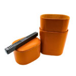KINGSTAR BONDED LEATHER CIGAR HOLDER WITH HUMIDIFIER BROWN