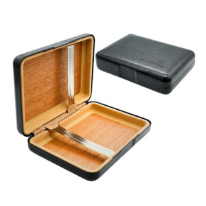 KINGSTAR BONDED LEATHER TRAVEL HUMIDOR WITH PROTECTIVE METAL CASING (14 CIGARS)