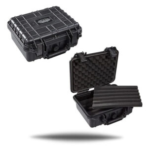 GURKHA BLACK PLASTIC HUMIDOR FLAG/NO FLAG PLAIN
