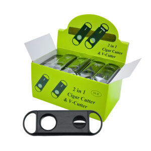 KINGSTAR 2 IN 1 V-CUT & SINGLE BLADE CIGAR CUTTER 50CT BOX (CC115)