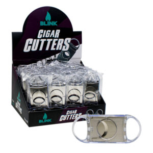 BLINK CIGAR CUTTERS METAL BLADE WITH PLASTIC COVER & HENDLE  -BOX OF 24 (SILVER-PAT23006)