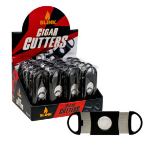 BLINK CIGAR CUTTERS PLASTIC BLACK ROUND -BOX OF 24 (BLACK-14425)