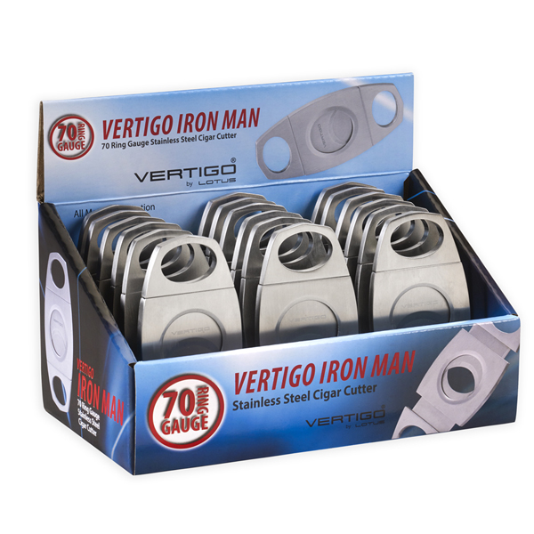 VERTIGO IRON MAN CIGAR CUTTERS-BOX OF 18