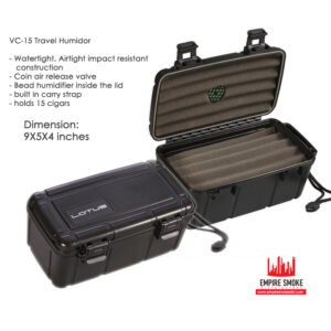 LOTUS HARD TRAVEL HUMIDOR FOR 15CT BLACK (VC-15B)